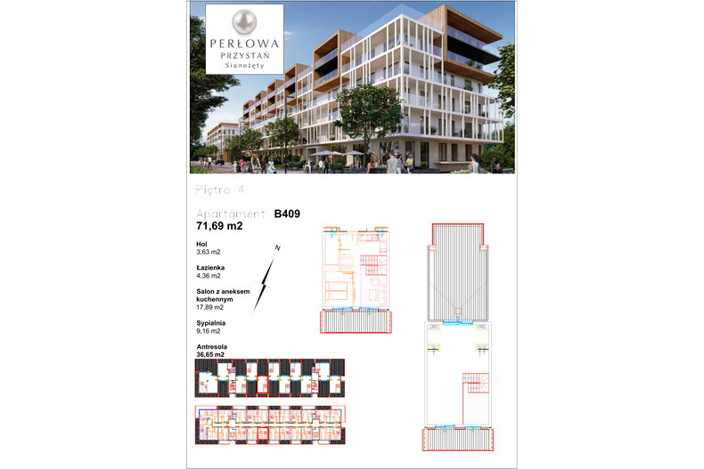 Apartament wakacyjny 71,69 m², piętro 4, oferta nr B.409