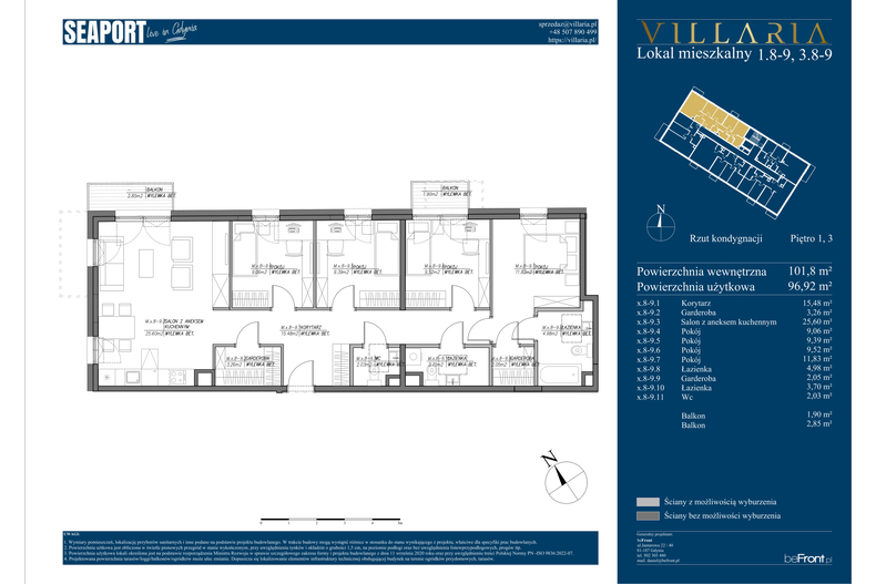 Apartament wakacyjny 101,80 m², piętro 1, oferta nr 1.8-1.9