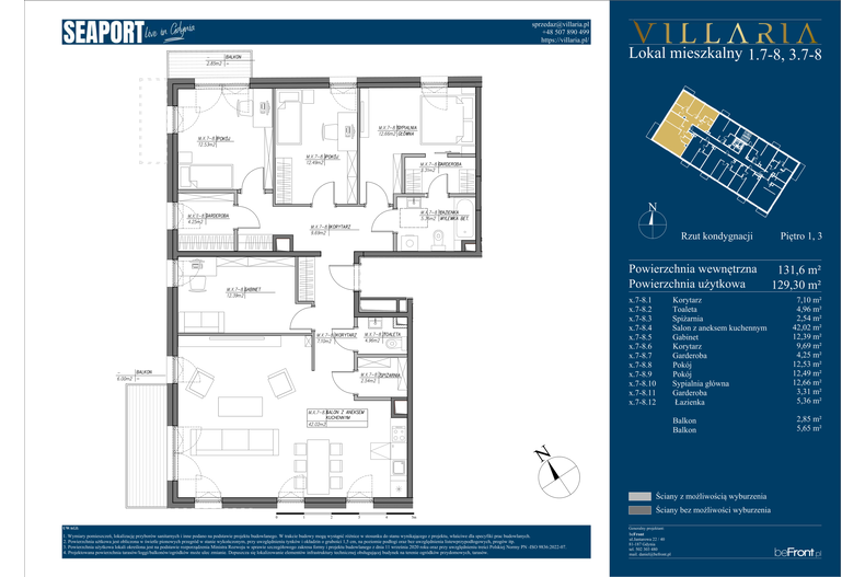 Apartament wakacyjny 131,60 m², piętro 3, oferta nr 3.7-3.8