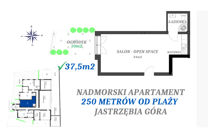 Apartament wakacyjny 37,50 m², parter, oferta nr 0.3