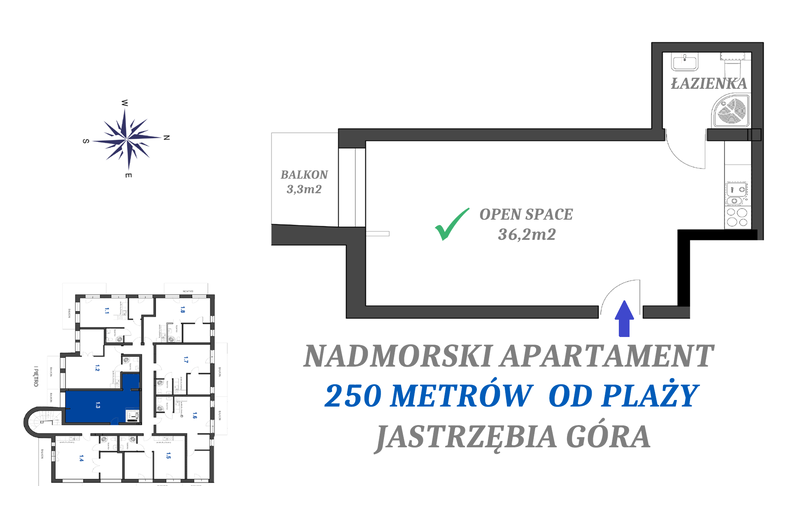Apartament wakacyjny 36,20 m², piętro 1, oferta nr 1.3