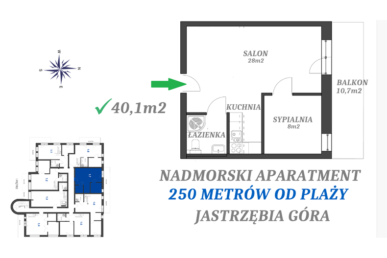 Apartament wakacyjny 40,10 m², piętro 1, oferta nr 1.7