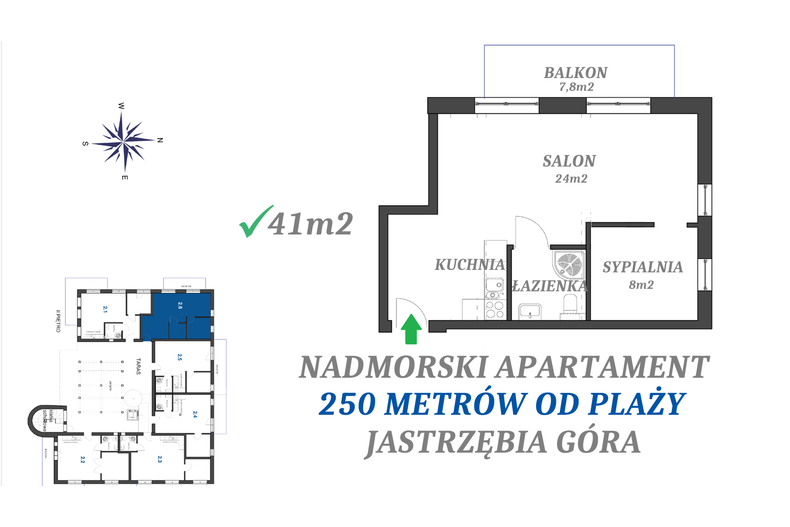 Apartament wakacyjny 40,80 m², piętro 2, oferta nr 2.6