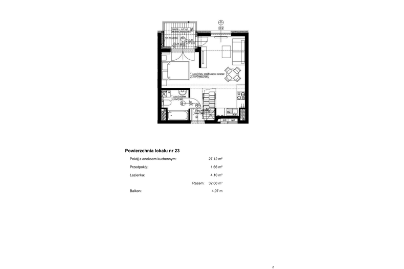 Apartament wakacyjny 45,41 m², piętro 2, oferta nr 23