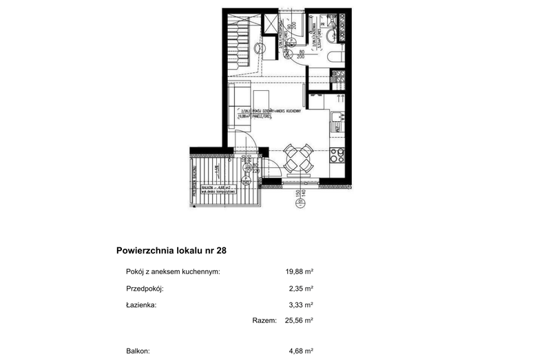 Apartament wakacyjny 36,23 m², piętro 2, oferta nr 28 - POD KLUCZ