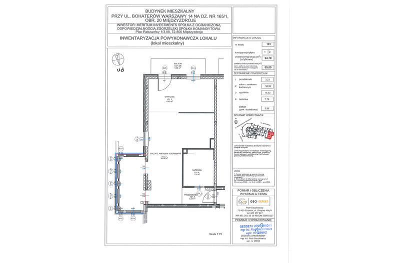 Apartament wakacyjny 64,70 m², parter, oferta nr 101/1.01