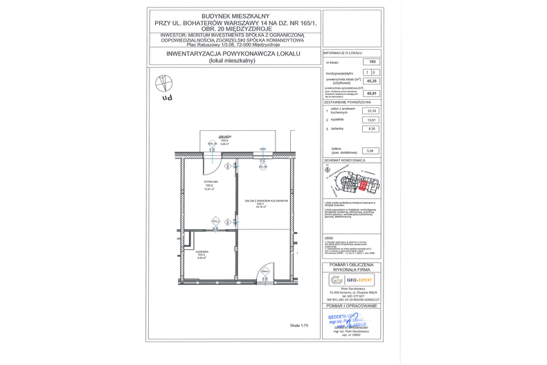 Apartament wakacyjny 45,35 m², parter, oferta nr 103/0.03