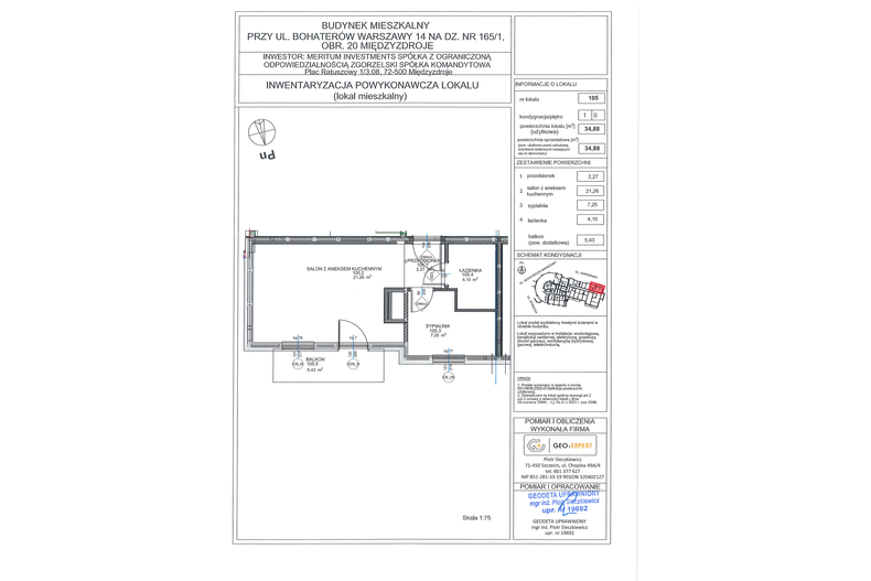 Apartament wakacyjny 34,88 m², parter, oferta nr 105/0.05