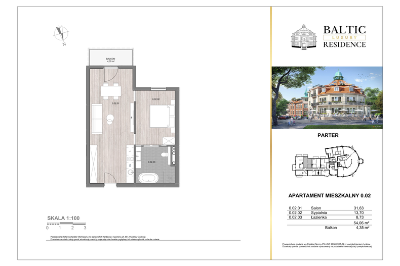 Apartament wakacyjny 54,57 m², parter, oferta nr 0.02