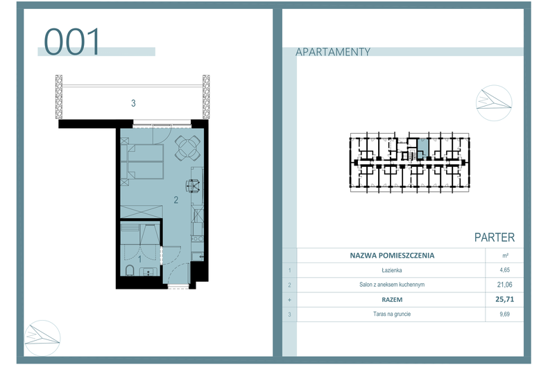 Apartament wakacyjny 25,11 m², parter, oferta nr A/001