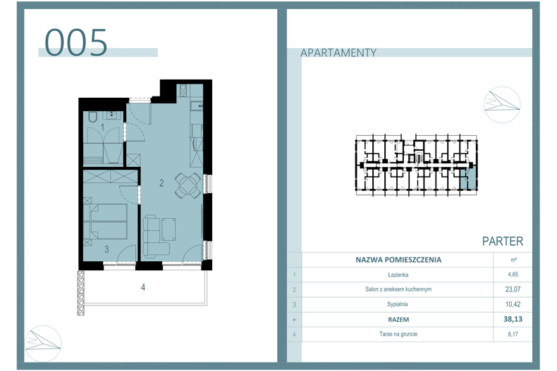 Apartament wakacyjny 37,02 m², parter, oferta nr A/005