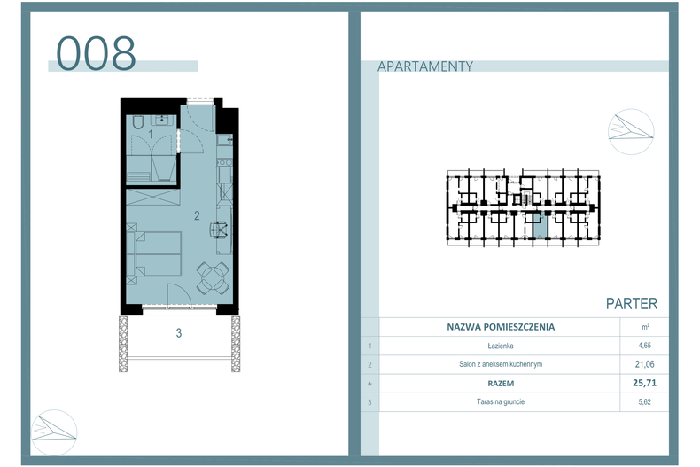 Apartament wakacyjny 25,11 m², parter, oferta nr A/008