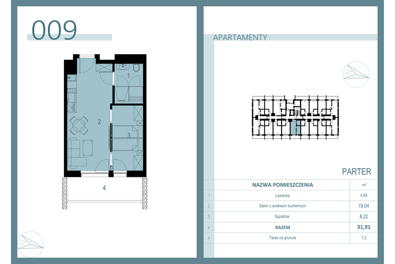 Apartament wakacyjny 31,99 m², parter, oferta nr A/009