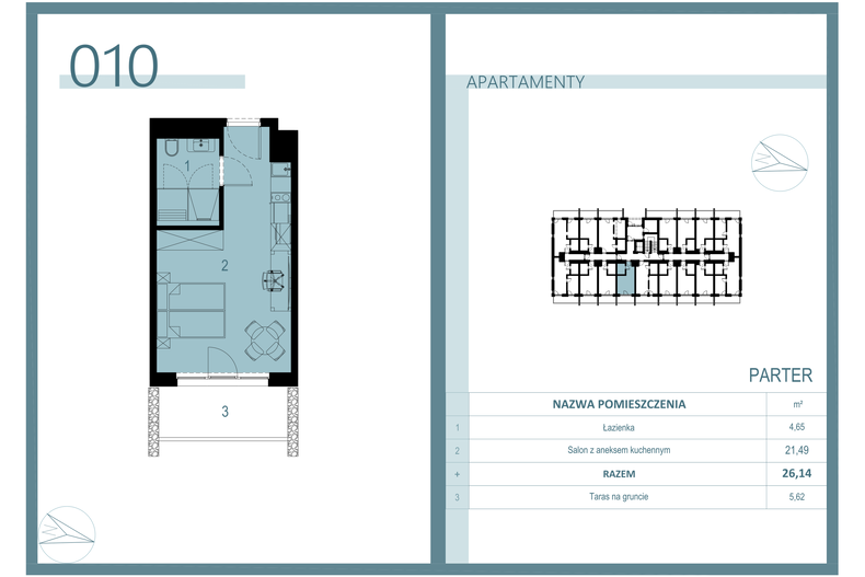 Apartament wakacyjny 25,11 m², parter, oferta nr A/010