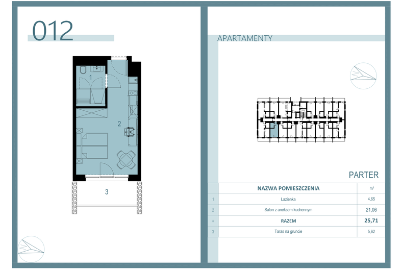 Apartament wakacyjny 25,11 m², parter, oferta nr A/012