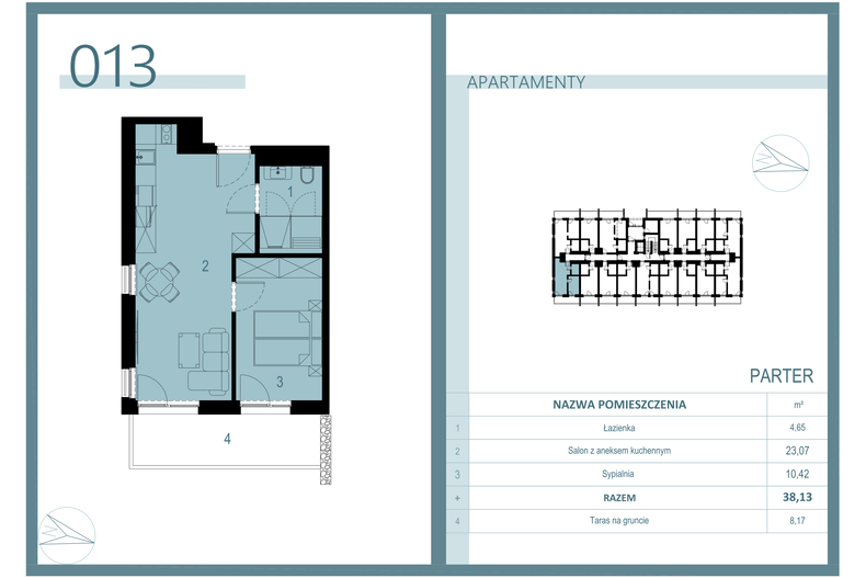 Apartament wakacyjny 37,02 m², parter, oferta nr A/013