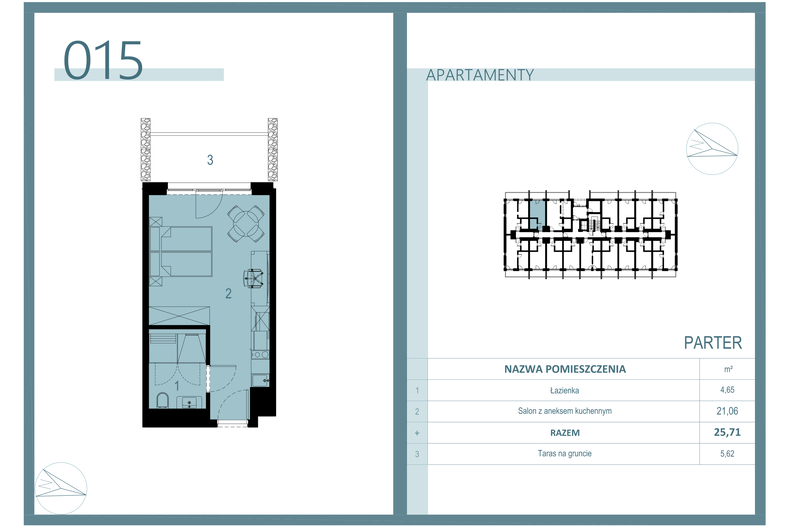 Apartament wakacyjny 25,11 m², parter, oferta nr A/015