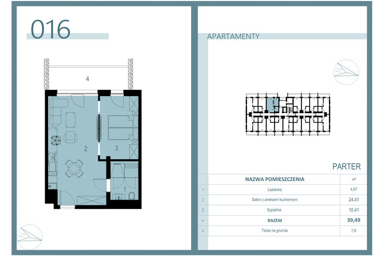 Apartament wakacyjny 25,11 m², parter, oferta nr A/016