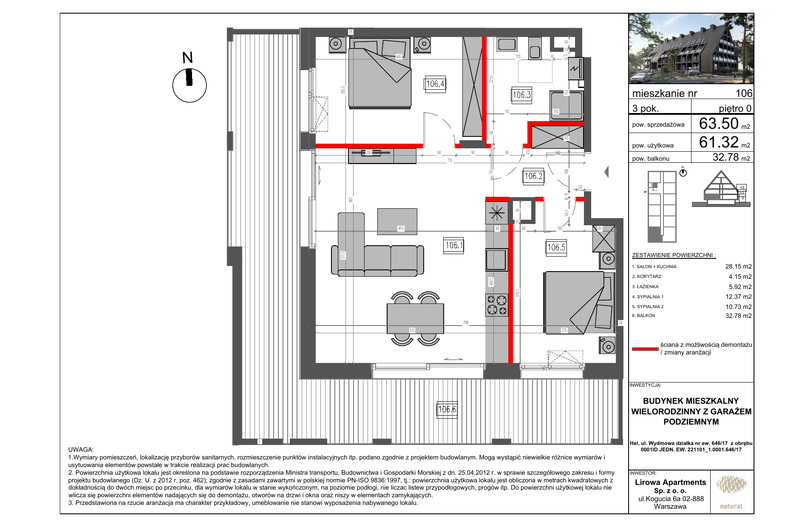 Apartament wakacyjny 63,50 m², parter, oferta nr 106