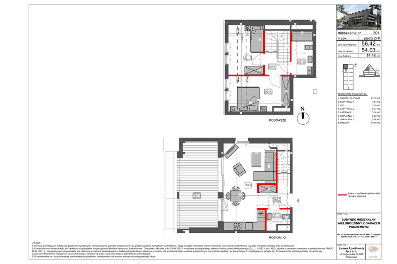 Apartament wakacyjny 56,42 m², piętro 2, oferta nr 301