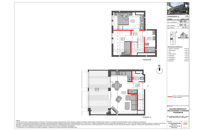 Apartament wakacyjny 56,43 m², piętro 2, oferta nr 310
