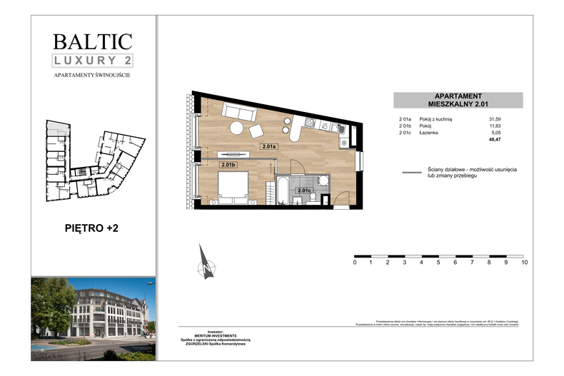 Apartament wakacyjny 48,47 m², piętro 2, oferta nr 2/01/