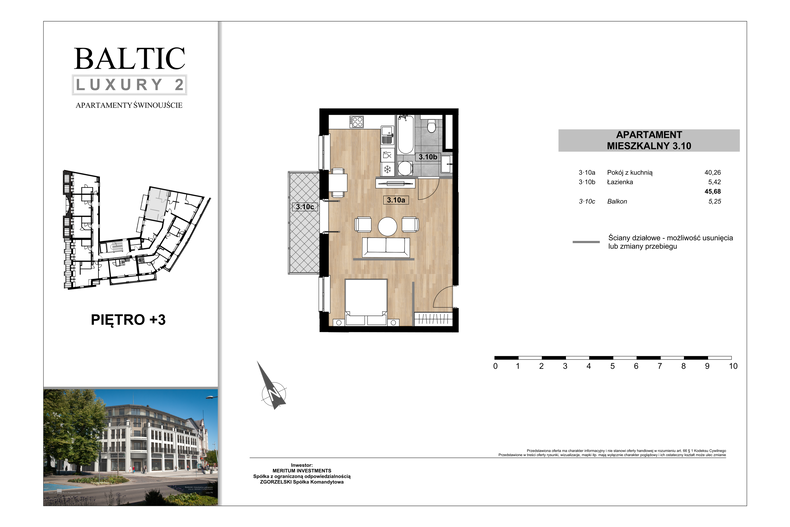 Apartament wakacyjny 45,68 m², piętro 3, oferta nr 3/10/