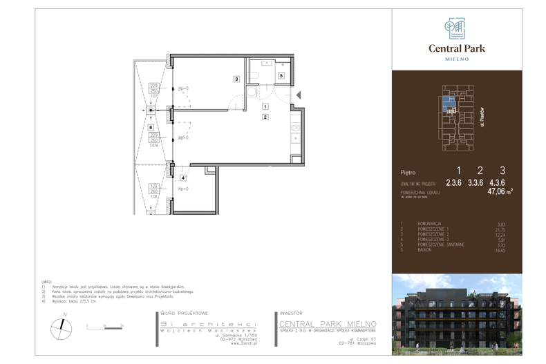 Apartament wakacyjny 47,06 m², piętro 1, oferta nr 2.3.6.