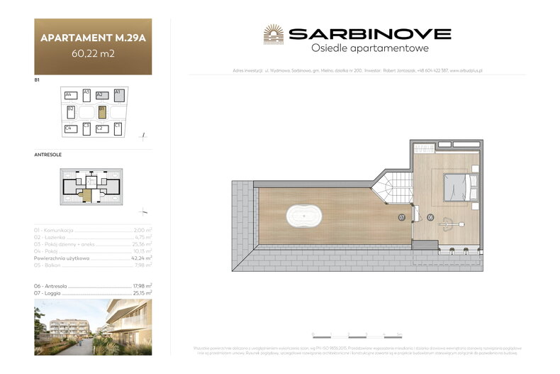 Apartament wakacyjny 60,22 m², piętro 3, oferta nr B1.m.29