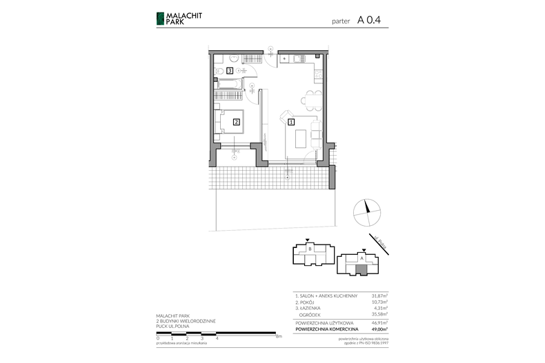 Apartament wakacyjny 49,00 m², parter, oferta nr A04