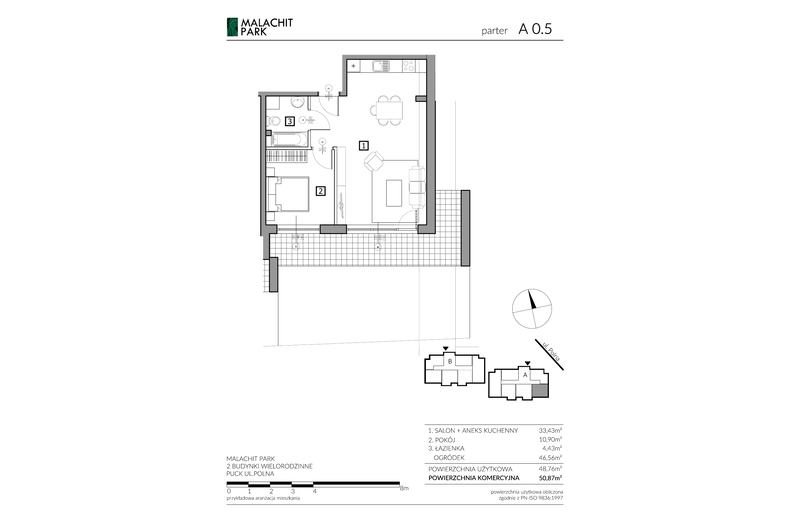 Apartament wakacyjny 50,97 m², parter, oferta nr A05