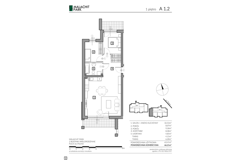 Apartament wakacyjny 66,21 m², piętro 1, oferta nr A12