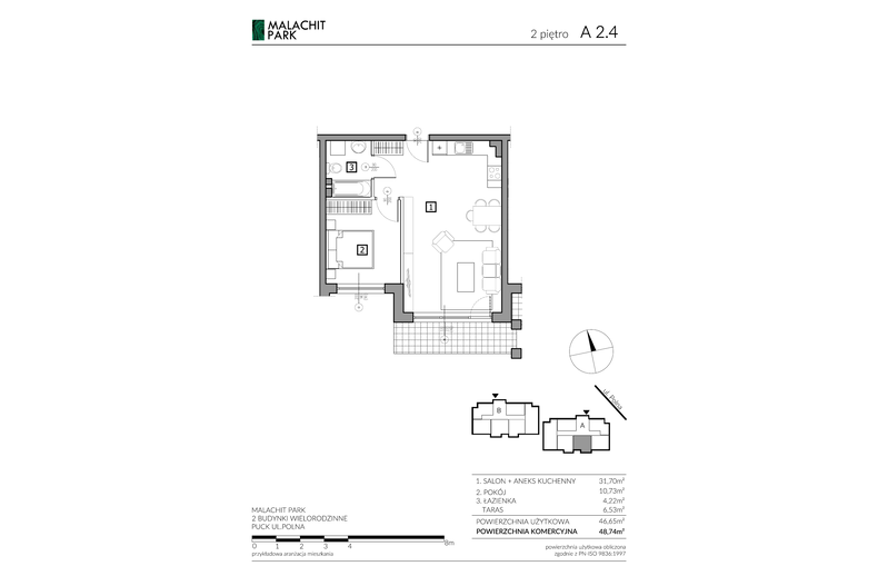 Apartament wakacyjny 48,74 m², piętro 2, oferta nr A24