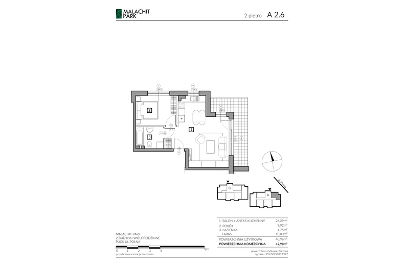 Apartament wakacyjny 42,98 m², piętro 2, oferta nr A26