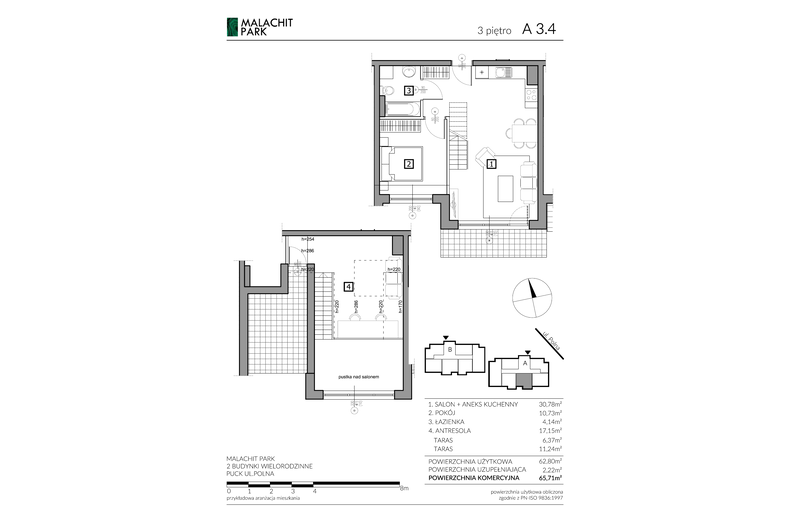 Apartament wakacyjny 65,71 m², piętro 3, oferta nr A34