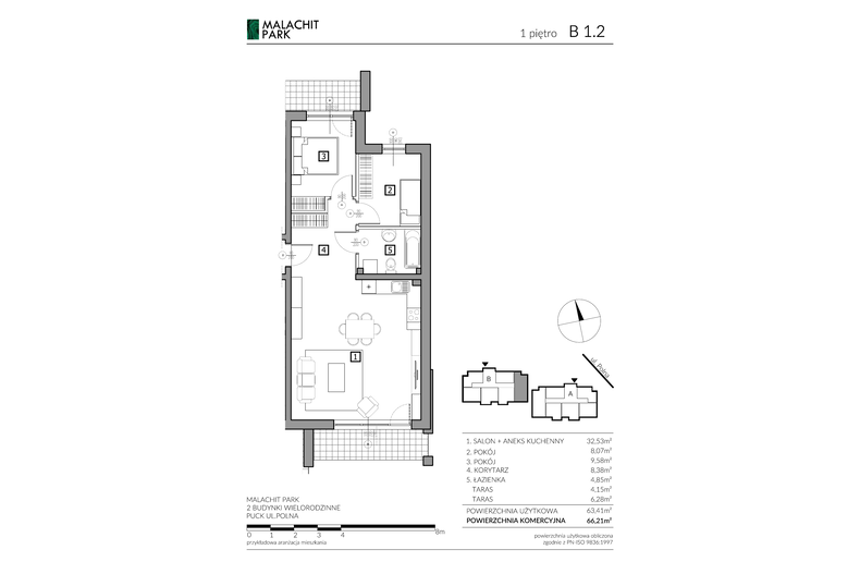 Apartament wakacyjny 66,21 m², piętro 1, oferta nr B12