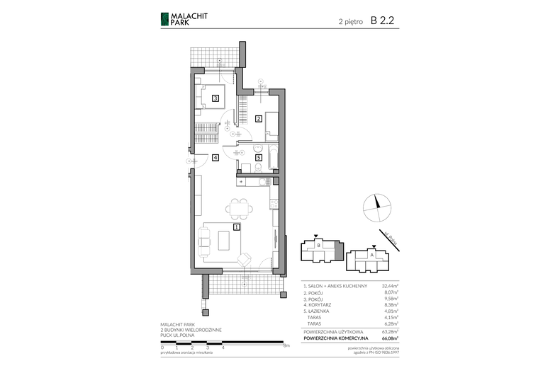 Apartament wakacyjny 66,08 m², piętro 2, oferta nr B22