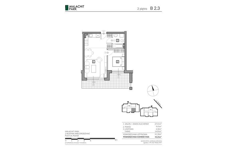 Apartament wakacyjny 43,25 m², piętro 2, oferta nr B23