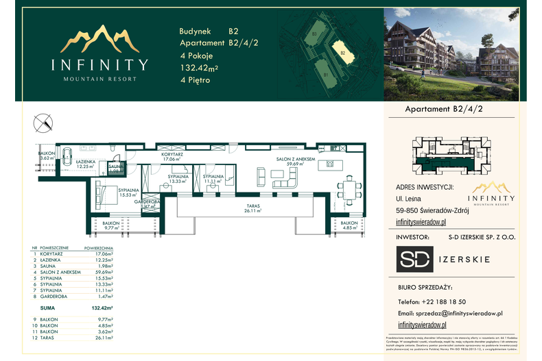 Apartament wakacyjny 132,42 m², piętro 4, oferta nr B2/4/2