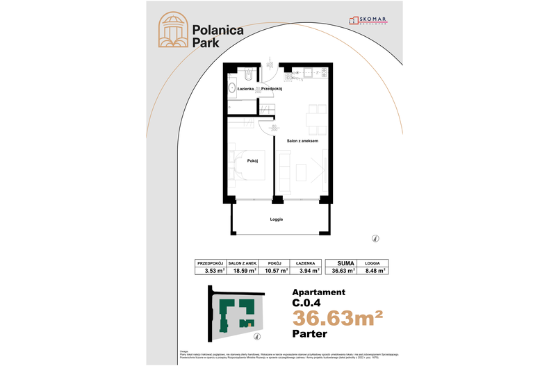 Apartament wakacyjny 36,63 m², parter, oferta nr 0.4