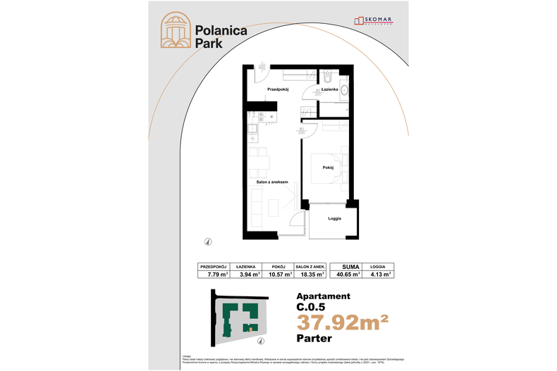 Apartament wakacyjny 37,92 m², parter, oferta nr 0.5