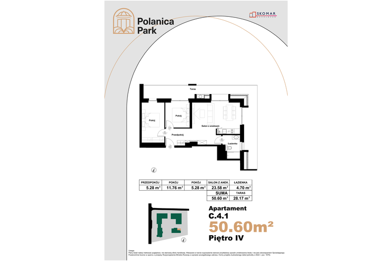 Apartament wakacyjny 50,60 m², piętro 4, oferta nr 4.1