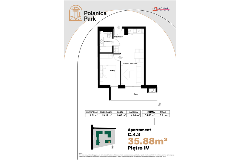 Apartament wakacyjny 35,88 m², piętro 4, oferta nr 4.3
