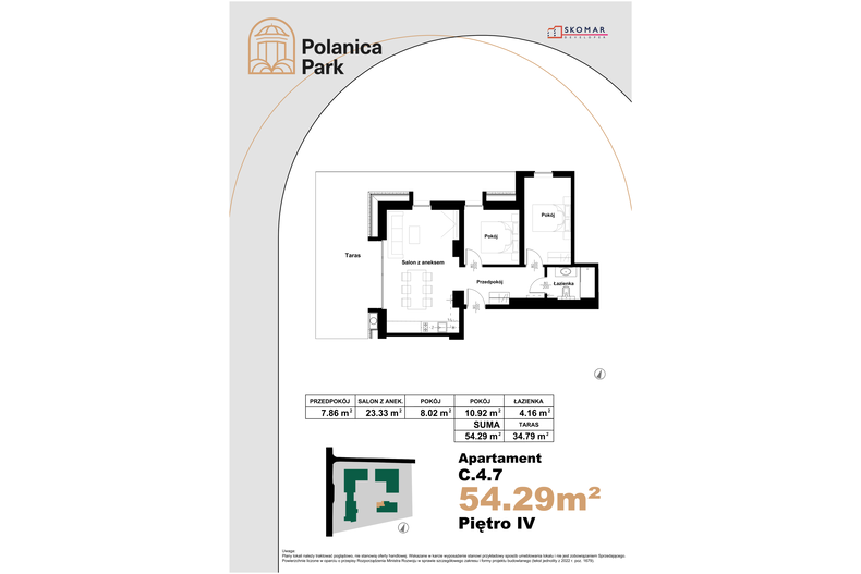 Apartament wakacyjny 54,29 m², piętro 4, oferta nr 4.7
