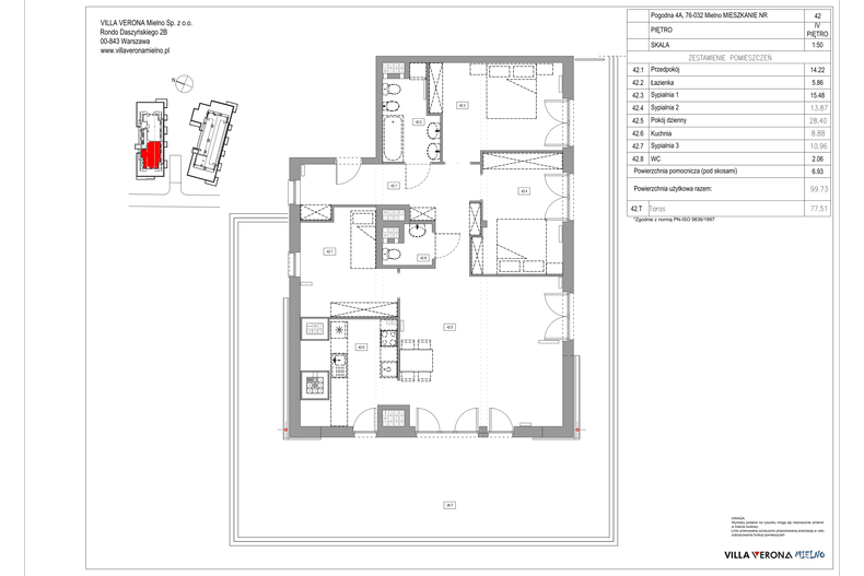 Apartament wakacyjny 99,73 m², piętro 4, oferta nr A42