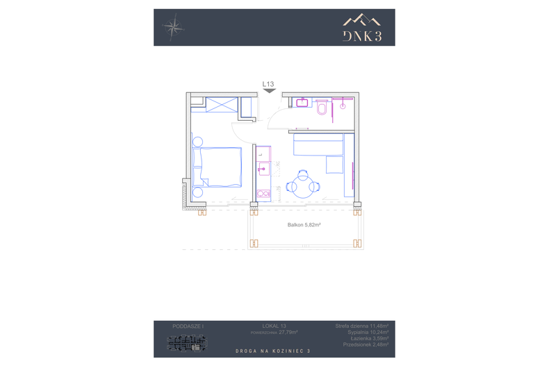 Apartament wakacyjny 27,79 m², piętro 1, oferta nr L13