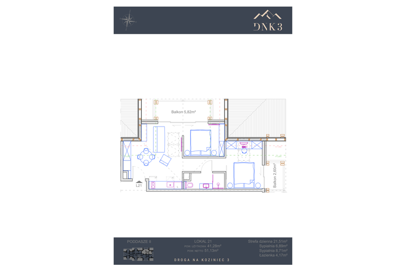 Apartament wakacyjny 51,13 m², piętro 2, oferta nr L21