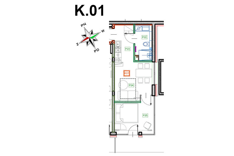 Apartament wakacyjny 29,43 m², piętro -1, oferta nr K.01