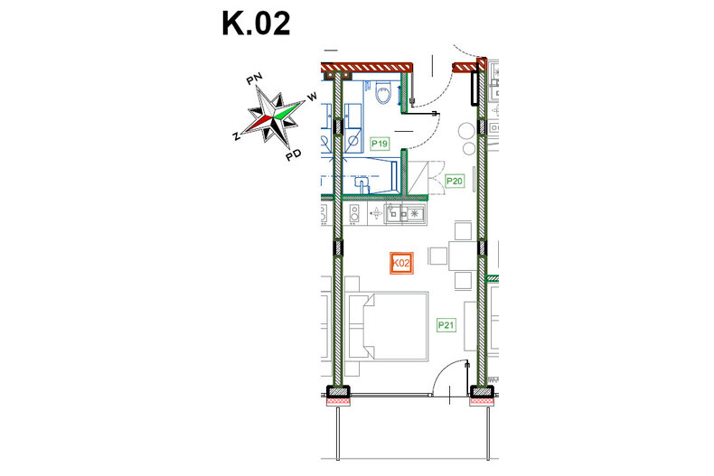 Apartament wakacyjny 24,39 m², piętro -1, oferta nr K.02