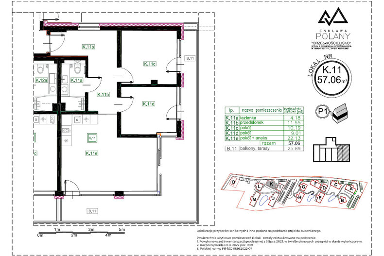 Apartament wakacyjny 57,06 m², parter, oferta nr K.11